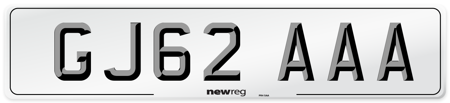 GJ62 AAA Number Plate from New Reg